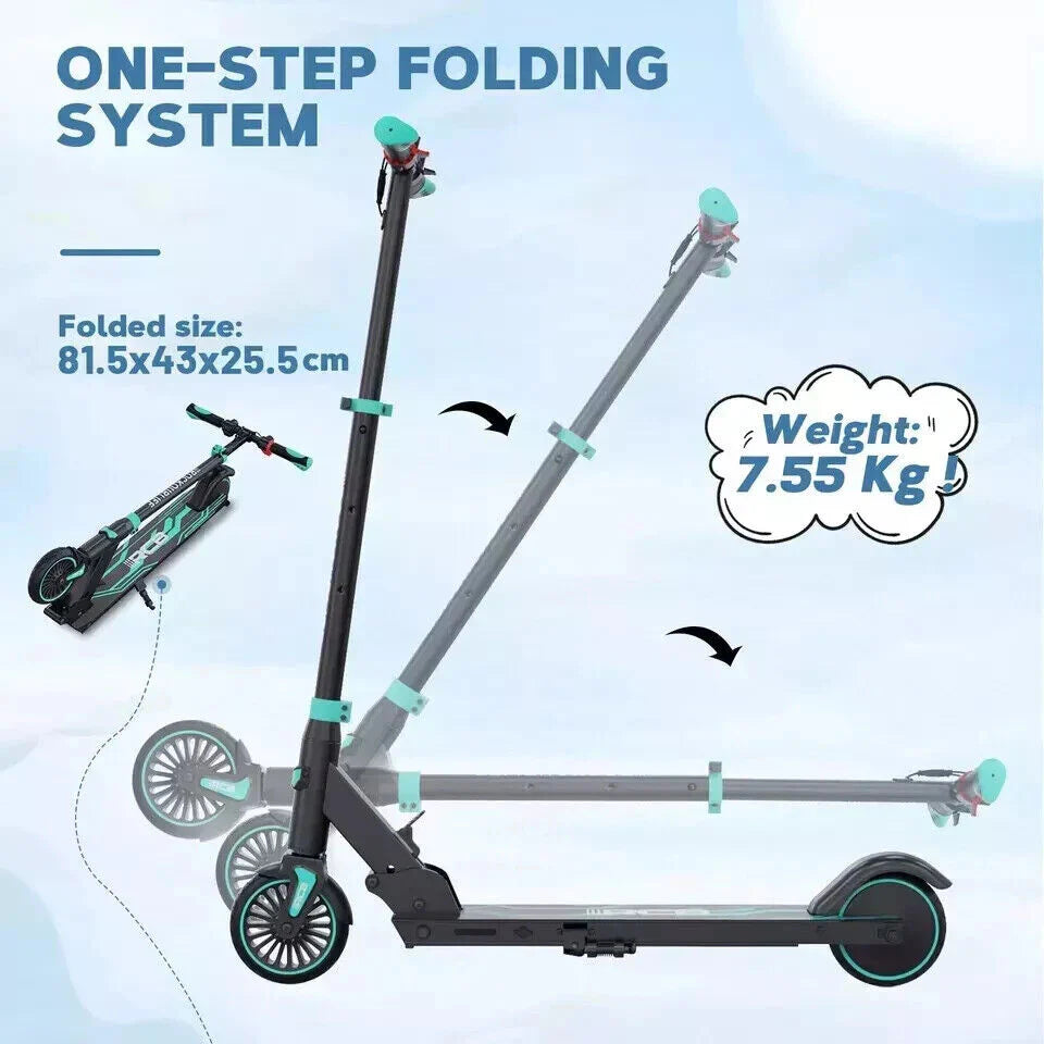 RCB R15 Kids Electric Scooter: 250W Motor, 12.4 mph (20 km/h) Speed, 10-Mile Range, Lightweight Foldable Design