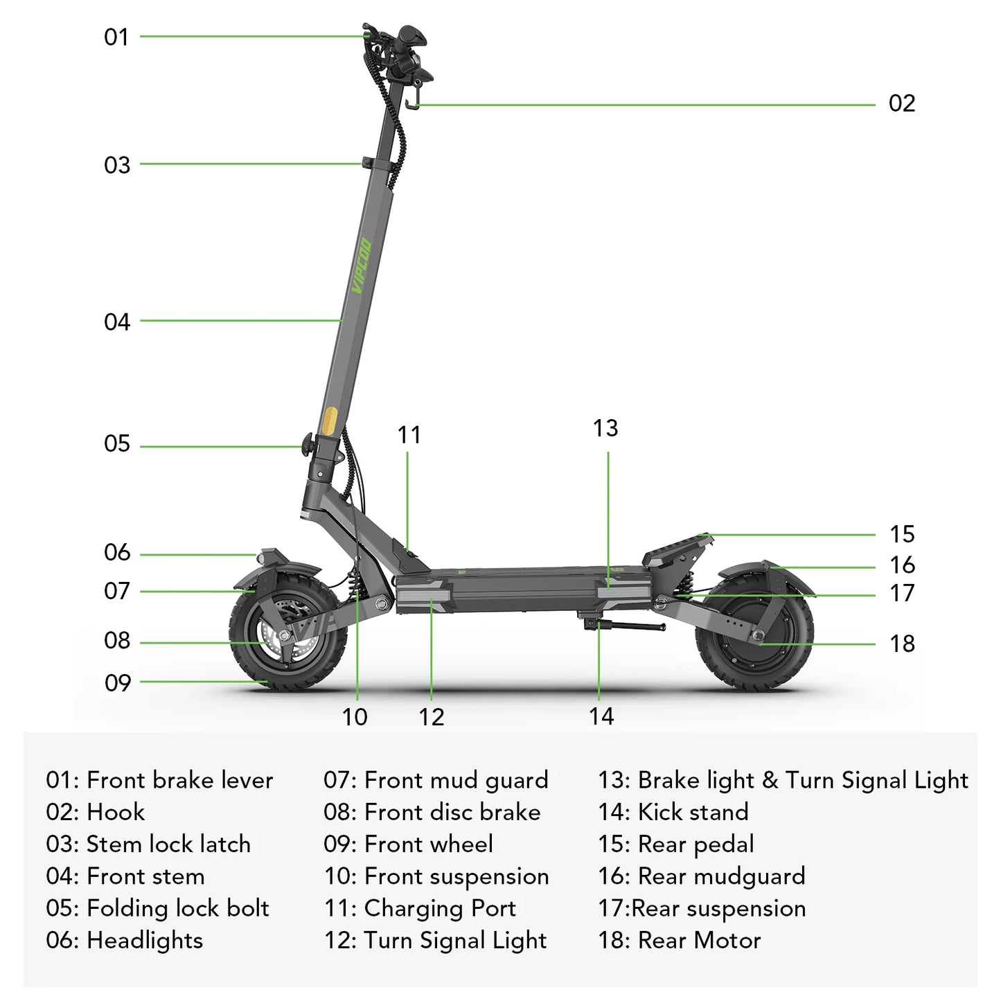 VIPCOO VS6 Electric Scooter | 1000W, NFC, Tubeless Off-Road
